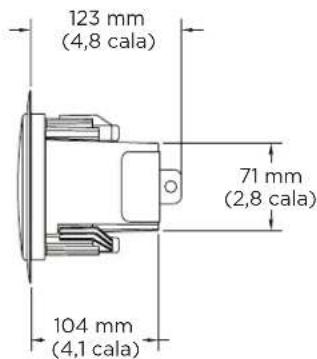 123 mm (4,8 cala) 71 mm (2,8 cala) 104 mm (4,1 cala)