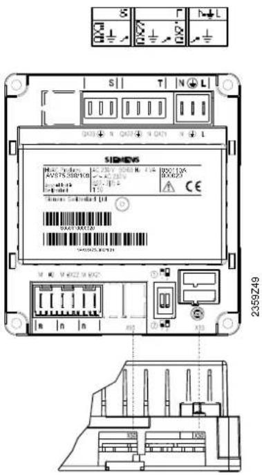 SIEMENS QAA55 - Bornes de raccordement AVS75.390 - 1