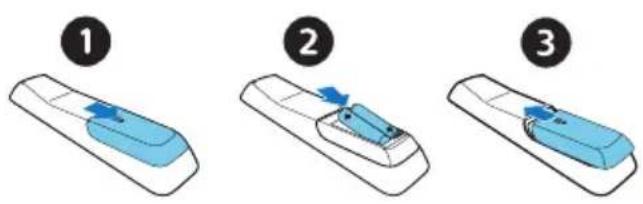 PHILIPS BTB8000 - Pour insérer la pile de la télécommande : - 1