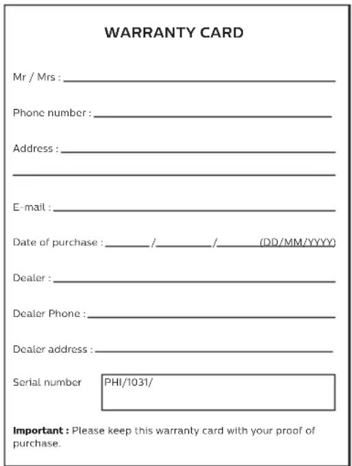 PHILIPS Welcomeeye Connect DES9900VDP - TECHNICAL ASSISTANCE - WARRANTY - 1