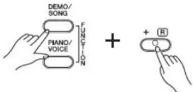YAMAHA Arius YDPC71PE - Pour augmenter la hauteur de ton (par pas d'environ 0,2 Hz) : - 1