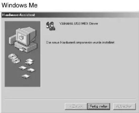 YAMAHA PF500 - - Installation des Treibers unter Windows 98/Me - 8