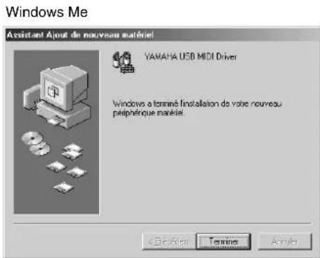 YAMAHA PF500 - Installation du pilote sur un système Windows 98/Me - 7