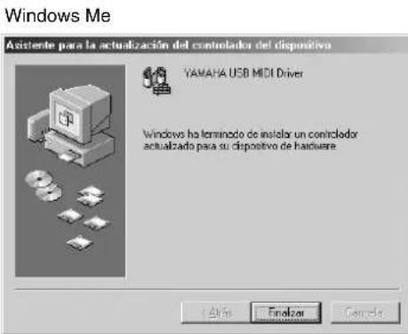YAMAHA PF500 - Instalacion del controlador en un systema Windows 98/Me - 7