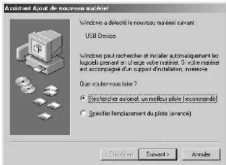 YAMAHA PF500 - Installation du pilote sur un système Windows 98/Me - 2