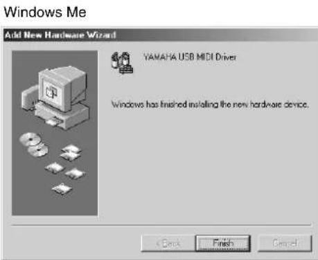 YAMAHA PF500 - - Installing the driver on a Windows 98/Me system - 7