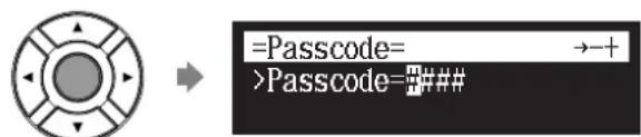 YAMAHA Diskklavier E3 Classic - Sélectionnez « Passcode » (code de passer) avec les boutons de commande de curseur ([ ] [ ]) ,puis appuyez sur [ENTER]. - 2