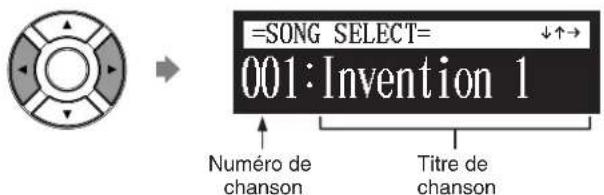 YAMAHA Diskklavier E3 Classic - Sélectionnez une chanson désirée avec les boutons de commande curseur ([ ]). - 1