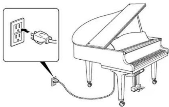 YAMAHA Diskklavier E3 Classic - Connector le cable d'alimentation C.A. - 4