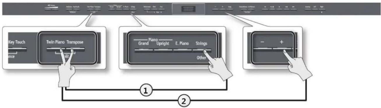 ROLAND HP504 - 改变左侧音色 - 1