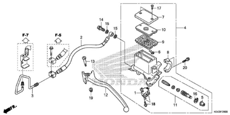 Honda NSS300 (2013) - REAR BRAKE MASTER CYLINDER(NSS300) - 1