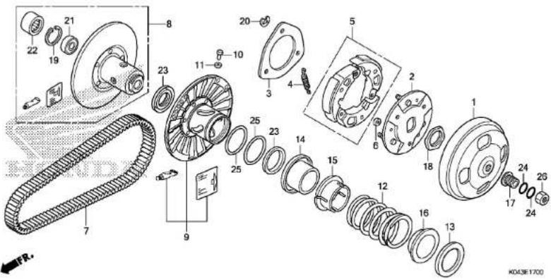Honda NSS300 (2013) - RIGHT CRANKCASE COVER/WATER PUMP - 8
