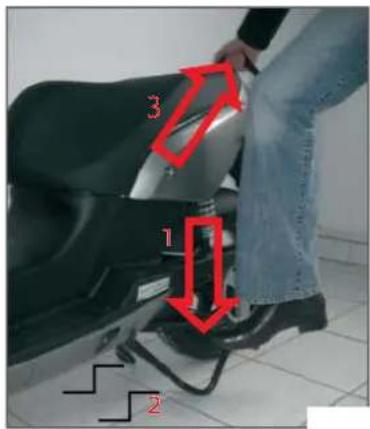 Govecs GO! S2.4 - Setzen Sie sich niemals auf den Roller, wenn er auf dem Ständer steht, sonst können Sie das Fahrzeug beschädigen! - 1