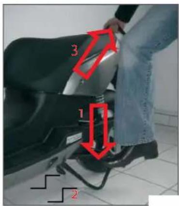 Govecs GO! S2.4 - Do not sit on the scooter while it is supported on the stand since it may damage the vehicle! - 1