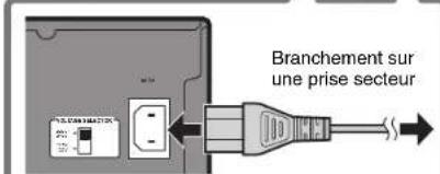 YAMAHA RXA2070 - Raccordement du cable d'alimentation à une prise secteur et mise sous tension de l'unité - 2