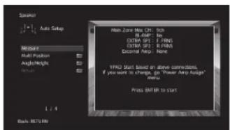 YAMAHA RXA2070 - 2Place the YPAO microphone at your listening position and connect it to the YPAO MIC jack on the front panel. - 1