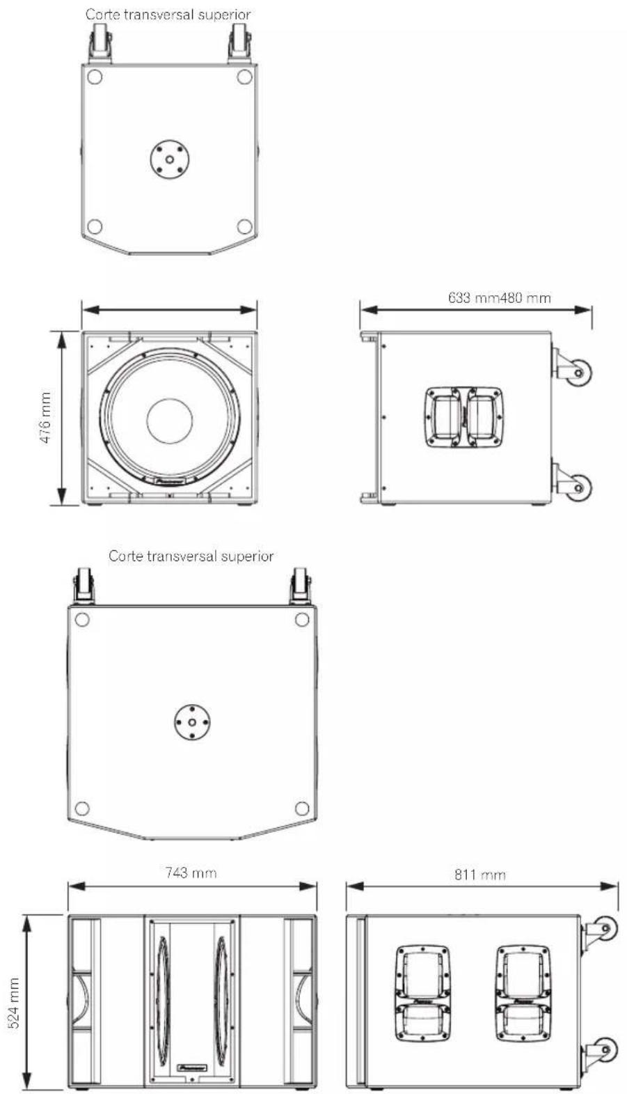 PIONEER HDJX10 - Rodas do modelo de subwoofer - 4