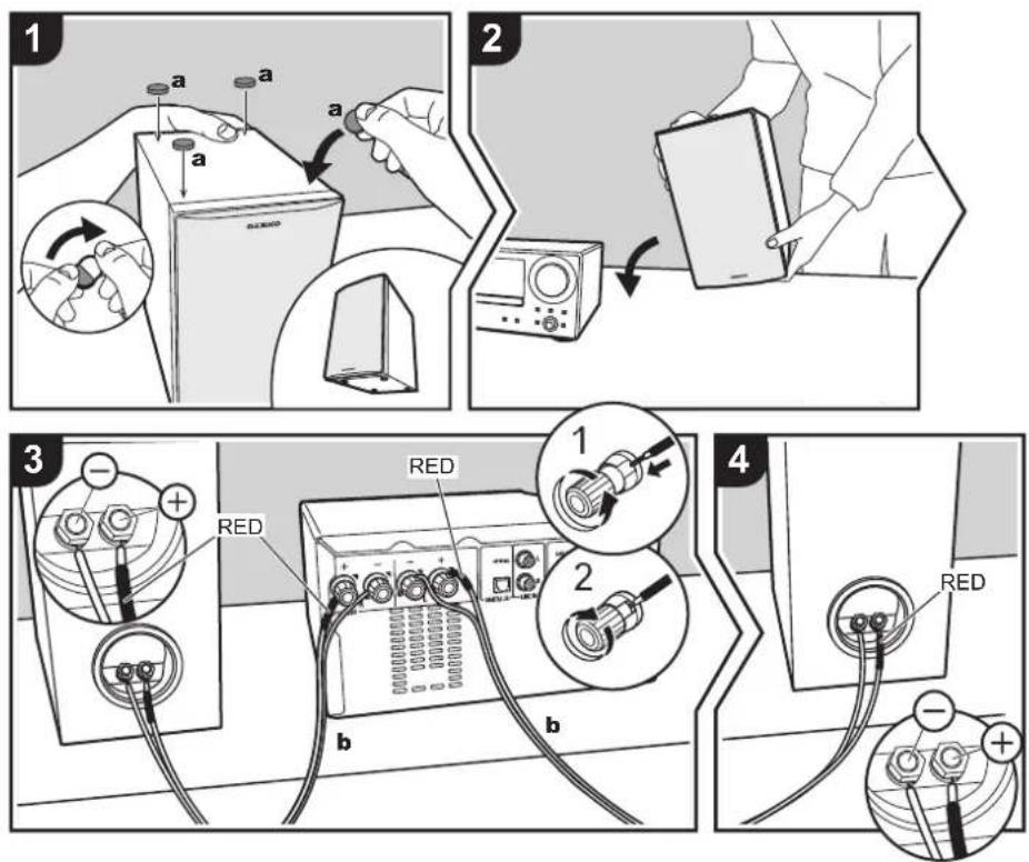 ONKYO CS375D - Ansluta högtalarna - 1