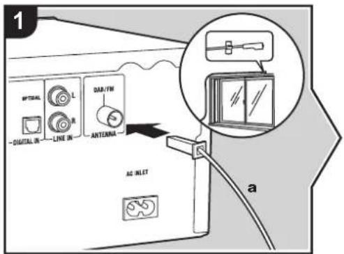 ONKYO CS375D - Conexión de la antena, el cable de alimentación, etc. - 1