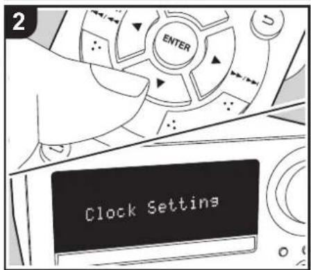 ONKYO CS375D - Impostazione dell'ora/Utilizzo della sveglia per l'avvio della riproduzione - 2
