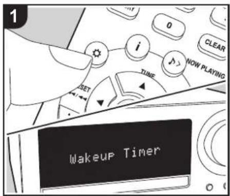 ONKYO CS375D - Ajustar la hora / Usar la alarma para iniciar la reproducción - 1