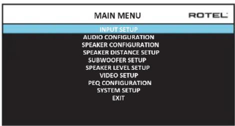 ROTEL RAP1580 - Menu Principal - 1