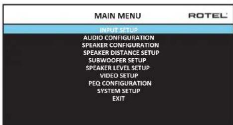 ROTEL RAP1580 - Menu Principal (Main Menu) - 1