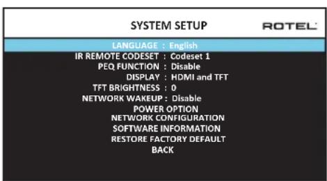 ROTEL RAP1580 - Configuration Systeme (System Setup) - 1