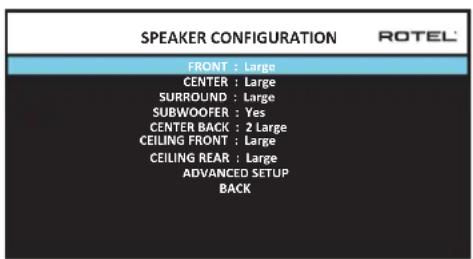 ROTEL RAP1580 - Configurazione diffusori - 1