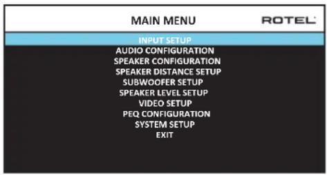 ROTEL RAP1580 - MAIN MENU - 1
