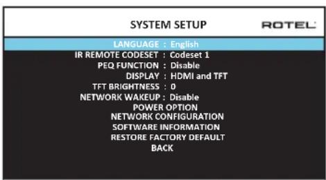 ROTEL RAP1580 - Systeeminstelling - 1