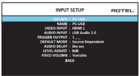 ROTEL RAP1580 - EINGANGS-SETUP - 1