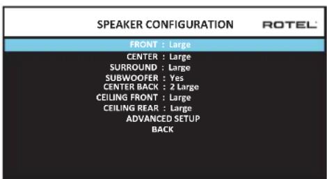 ROTEL RAP1580 - Comprénde la configuration des enceintes - 1