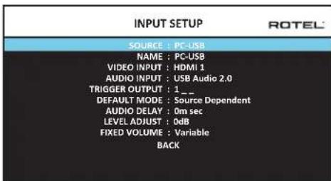 ROTEL RAP1580 - Configuration des Entrées (Input Setup) - 1