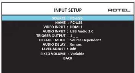 ROTEL RAP1580 - Hactpoika Bxoja - INPUT SETUP - 1
