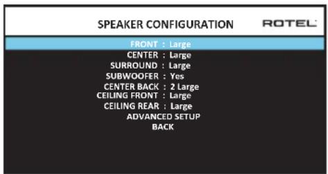 ROTEL RAP1580 - Speaker Configuration - 1