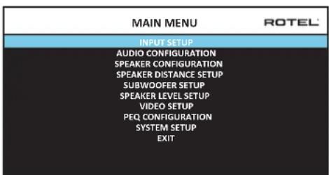 ROTEL RAP1580 - Menu principale - 1