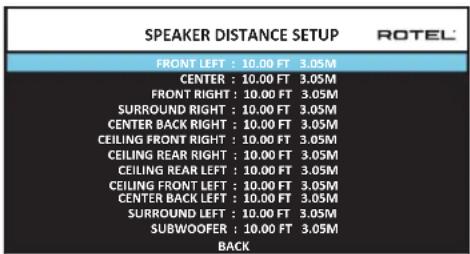 ROTEL RAP1580 - Speaker and Delay/Distance Setup - 1