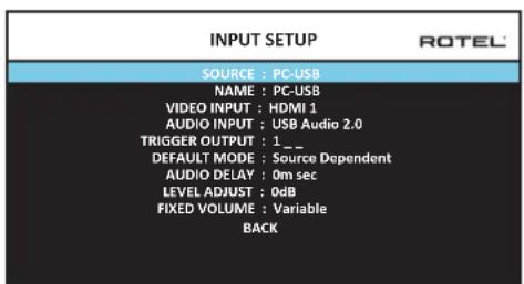 ROTEL RAP1580 - INPUT SETUP - 1
