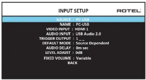 ROTEL RAP1580 - Ingangen instellen - 1