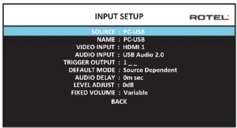 ROTEL RAP1580 - Impostazione ingresso - 1