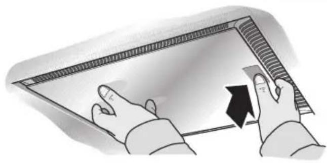 Illustration of hands holding a rectangular object with a black arrow indicating rotation.