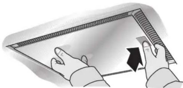 NEFF IBF 7145 N I71F45N0 - Removing and installing the metal-mesh grease filters - 2
