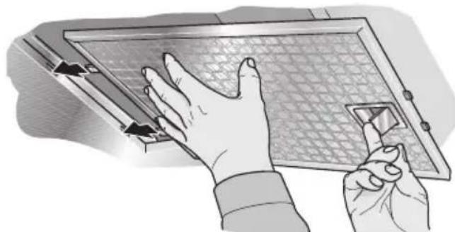 NEFF IBF 7145 N I71F45N0 - Removing and installing the metal-mesh grease filters - 1