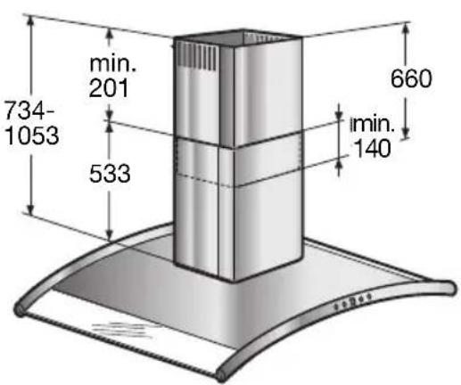 NEFF I89D55N0 - Connecting a 120 mm exhaust-air pipe: - 3