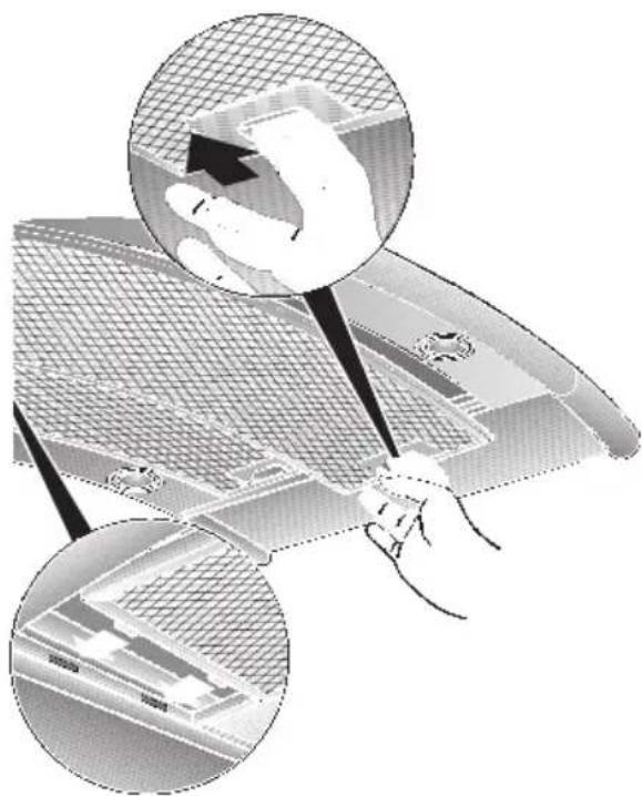 NEFF I89D55N0 - Removing and inserting the metal grease filters: - 1