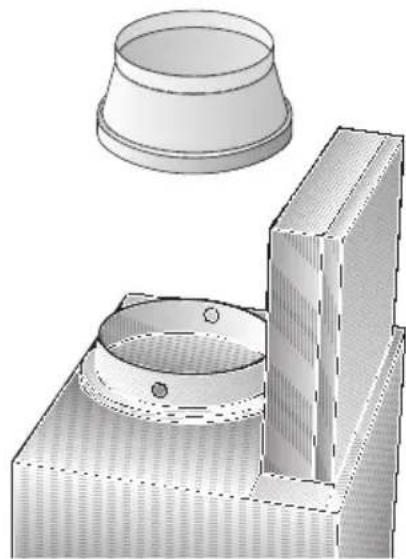 NEFF I89D55N0 - Connecting a 120 mm exhaust-air pipe: - 1