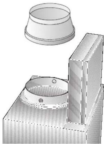 NEFF I89D55N0 - Branchement du conduit d'évacuation Ø 120 mm: - 1