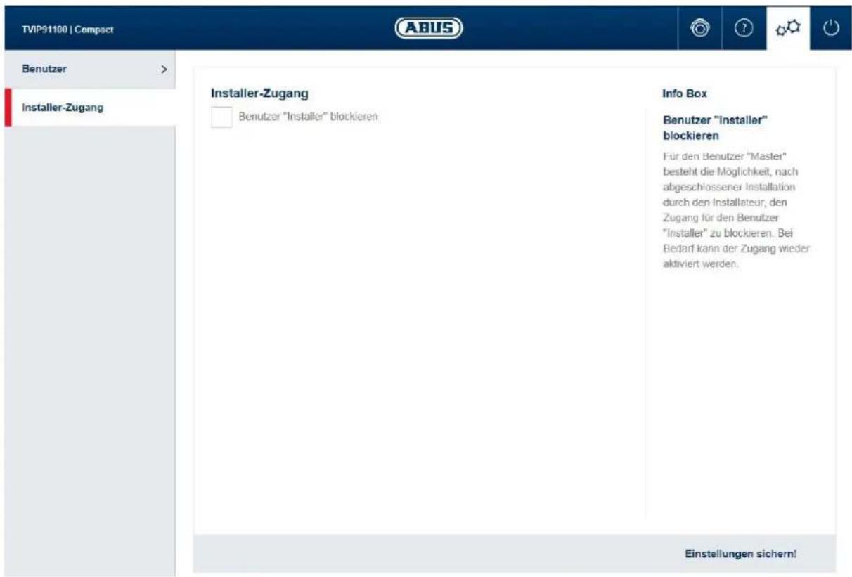 ABUS TVIP91700 - Installer Zugang deaktivieren/aktivieren - 1