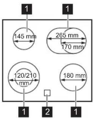 PROGRESS PES6061E - Cooking surface layout - 1